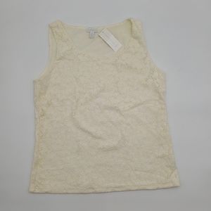 Charter Club Vanilla Bean Lace Tank Top